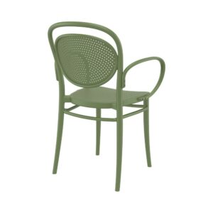 Chaise-MARCEL-Accoudoirs-Vert Olive-dos