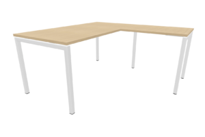 Bureau droit NOVA avec retour - CHÊNE BLANCHI / BLANC