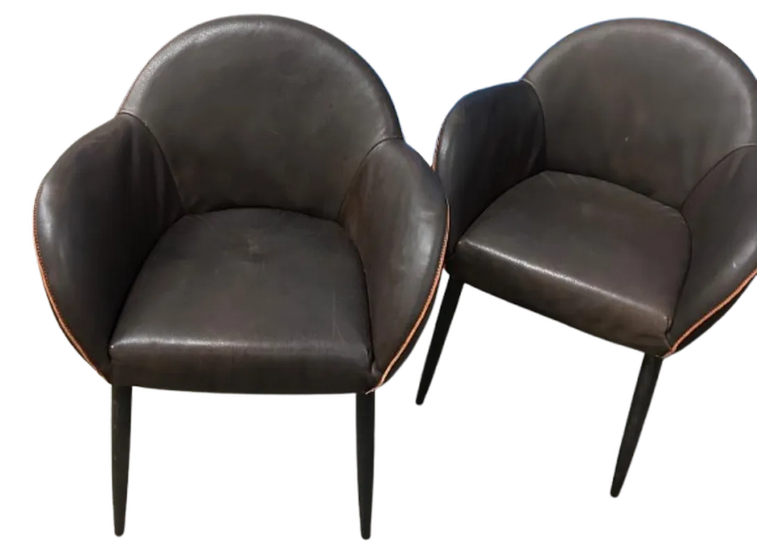 Chaise-LABEL-Cuir-chocolat-occasion